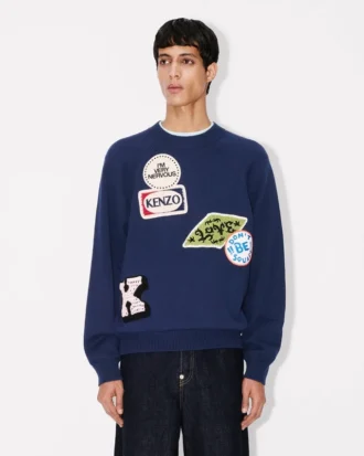 Kenzo Badges‘ bestickter Pullover aus Baumwollwolle