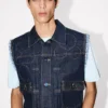 Kenzo Badges‘ Cut-off-Trucker-Jacke aus japanischem Denim