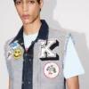 Kenzo Badges‘ Cut-off-Trucker-Jacke aus japanischem Denim