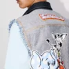 Kenzo Badges‘ Cut-off-Trucker-Jacke aus japanischem Denim