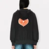 Kenzo Boke Heart‘ bestickter Kapuzenpullover mit Reißverschluss aus Baumwolle