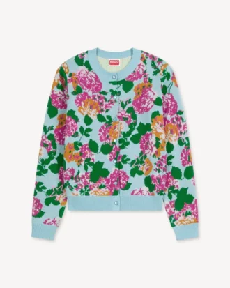 Kenzo Cardigan mit Blumenverzierung aus Baumwollmischung