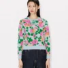 Kenzo Cardigan mit Blumenverzierung aus Baumwollmischung