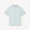 „Kenzo Cartoon“ besticktes Kurzarmhemd aus Stone Bleach Chambray