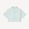 „Kenzo Cartoon“ besticktes Kurzarmhemd aus Stone Bleach Chambray