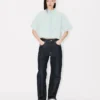 „Kenzo Cartoon“ besticktes Kurzarmhemd aus Stone Bleach Chambray