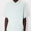 „Kenzo Cartoon“ besticktes Kurzarmhemd aus Stone Bleach Chambray