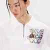 „Kenzo Cartoon“ besticktes, kurzes Polo-Sweatshirt aus Baumwolle