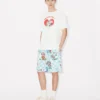 „Kenzo Cartoon“ Elastische Shorts aus Baumwoll-Seersucker