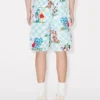 „Kenzo Cartoon“ Elastische Shorts aus Baumwoll-Seersucker