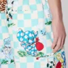 „Kenzo Cartoon“ Elastische Shorts aus Baumwoll-Seersucker