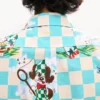 „Kenzo Cartoon“ Hawaiihemd mit kurzen Ärmeln aus Baumwoll-Seersucker
