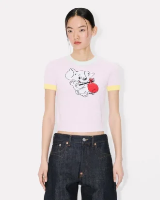 „Kenzo Cartoon“ kurzes Oberteil aus flauschiger Baumwolle
