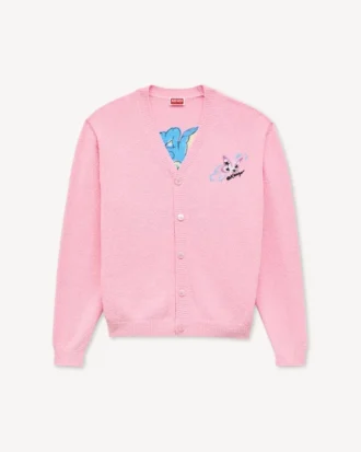 „Kenzo Cartoon“ Strickjacke aus flauschiger Baumwolle