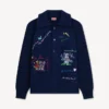 „Kenzo Cartoon“ Verzierter Cardigan aus Woll-Baumwollmischung