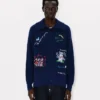 „Kenzo Cartoon“ Verzierter Cardigan aus Woll-Baumwollmischung