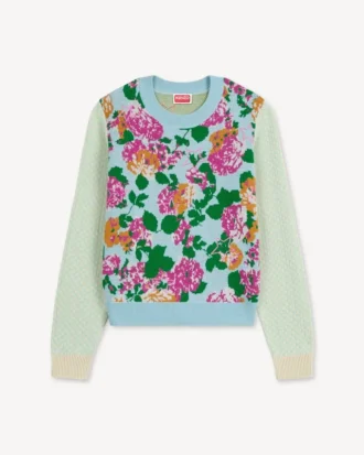 „Kenzo Floral“ verzierter Pullover aus Baumwollmischgewebe