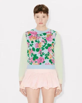 „Kenzo Floral“ verzierter Pullover aus Baumwollmischgewebe