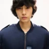 Kenzo Jungle Poem“ Unisex-Bomberjacke aus Leinenmischung