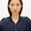 Kenzo Jungle Poem“ Unisex-Bomberjacke aus Leinenmischung