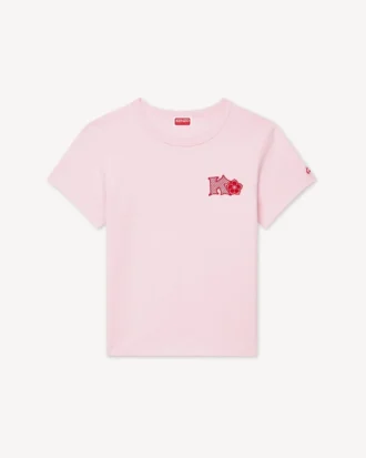Kenzo Paris Emblem‘ besticktes T-Shirt in kleiner Passform aus Baumwolle