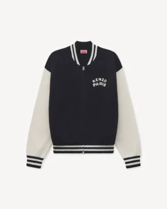 „Kenzo Paris Emblem“ Varsity-Strickjacke aus Baumwollmischung