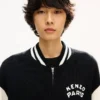 „Kenzo Paris Emblem“ Varsity-Strickjacke aus Baumwollmischung