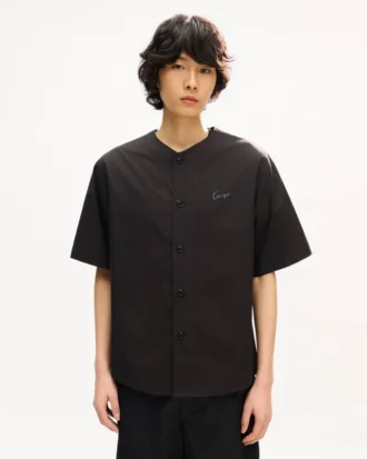 Kenzo Signature‘ Baseball-Hemd mit kurzen Ärmeln aus Baumwollpopeline