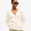 „Kenzo Signature“ bestickte, locker sitzende Strickjacke aus Baumwollwolle