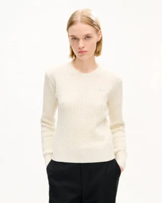 „Kenzo Signature“ – bestickter, locker gestrickter Pullover aus Baumwollwolle