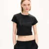 „Kenzo Signature“ besticktes, kurzes T-Shirt aus Baumwolle