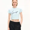 „Kenzo Signature“ besticktes, kurzes T-Shirt aus Baumwolle