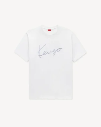 „Kenzo Signature“ besticktes T-Shirt aus Baumwolle