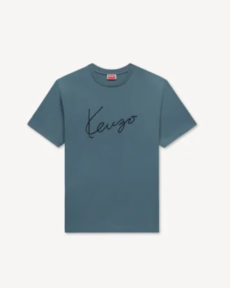 „Kenzo Signature“ besticktes T-Shirt aus Baumwolle