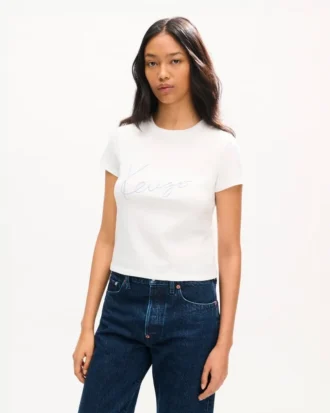 „Kenzo Signature“ besticktes T-Shirt aus Baumwolle