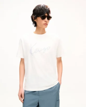 „Kenzo Signature“ besticktes T-Shirt aus Baumwolle