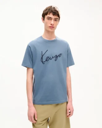„Kenzo Signature“ besticktes T-Shirt aus Baumwolle