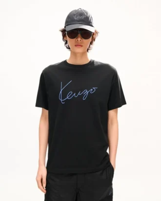 „Kenzo Signature“ besticktes T-Shirt aus Baumwolle
