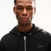 „Kenzo Signature“ gestickter Kapuzenpullover mit Reißverschluss aus Baumwolle