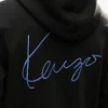 „Kenzo Signature“ gestickter Kapuzenpullover mit Reißverschluss aus Baumwolle