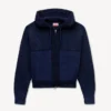 „Kenzo Signature“ Strick-Hoodie mit Reißverschluss aus Baumwollmischgewebe