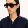 „Kenzo Signature“ Strick-Hoodie mit Reißverschluss aus Baumwollmischgewebe