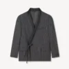 Kenzo Stripes‘ doppelreihige, taillierte Kimono-Jacke