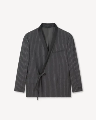 Kenzo Stripes‘ doppelreihige, taillierte Kimono-Jacke