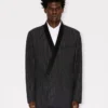 Kenzo Stripes‘ doppelreihige, taillierte Kimono-Jacke