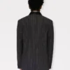 Kenzo Stripes‘ doppelreihige, taillierte Kimono-Jacke
