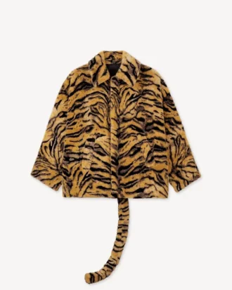 „Kenzo Tiger“ Oversize-Mantel aus Kunstfell