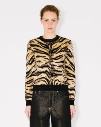Kenzo „Tiger“-Strickjacke aus Baumwoll-Woll-Mischung