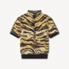 Kenzo Tiger‘ Top mit Stehkragen aus Baumwoll-Wollmischung