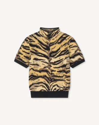 Kenzo Tiger‘ Top mit Stehkragen aus Baumwoll-Wollmischung